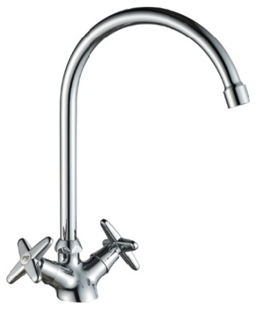 Смеситель для кухни (мойки) VODA Vasilek VL 519, двухзахватный