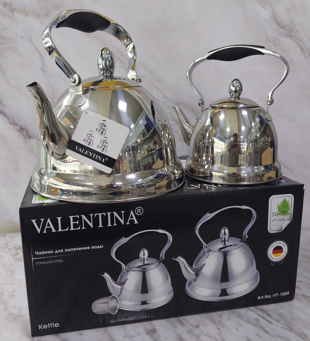 Valentina набор чайников VT-1009 3 л, нержавеющая сталь