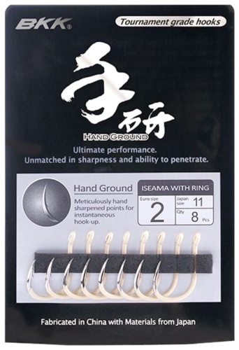 Крючки BKK Iseama-R Hand Ground White Nickel - Yellow №4, 8шт