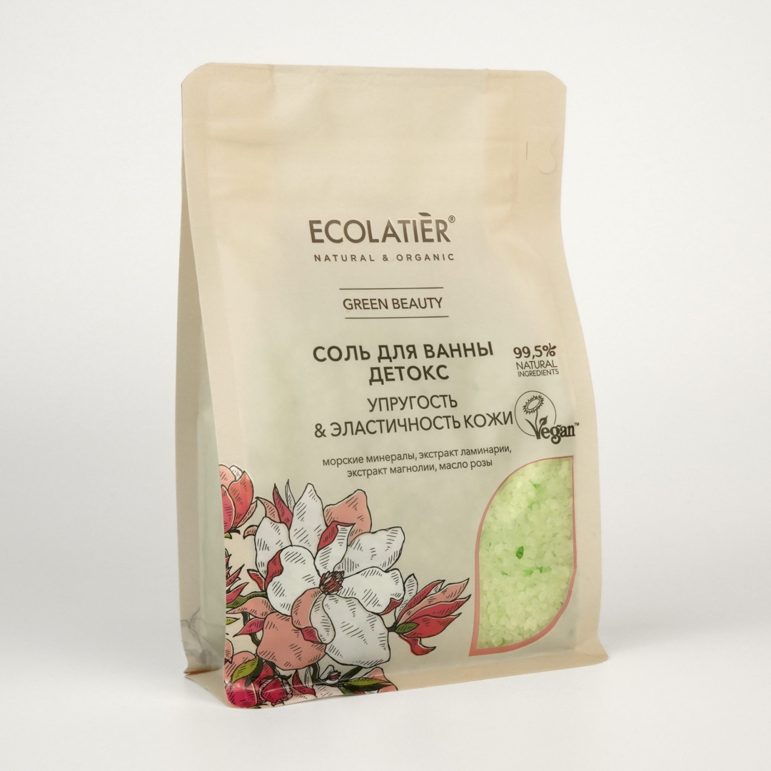 Ecolatier магнолия, Детокс ламинария, роза морская соль 600 г