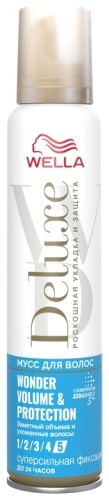 WELLA Deluxe Wonder Volume Protection мусс экстрасильная фиксация 75 мл