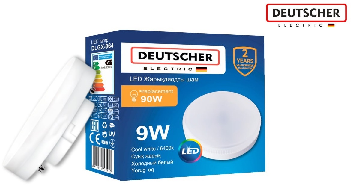 Deutscher 9W GX53, светодиодная, холодный белый