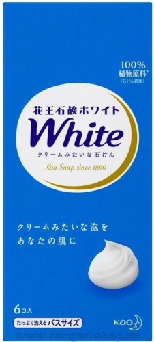 Кусковое мыло туалетное Kao White 6 шт