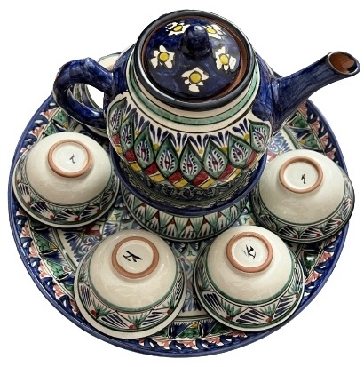 Купить Сервиз чайный Риштанская керамика 654_R 10 в 1 в кредит в Алматы ...