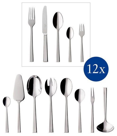Набор столовых приборов Villeroy&Boch 68 шт, серебристый Victor 18/10 Edelstahl