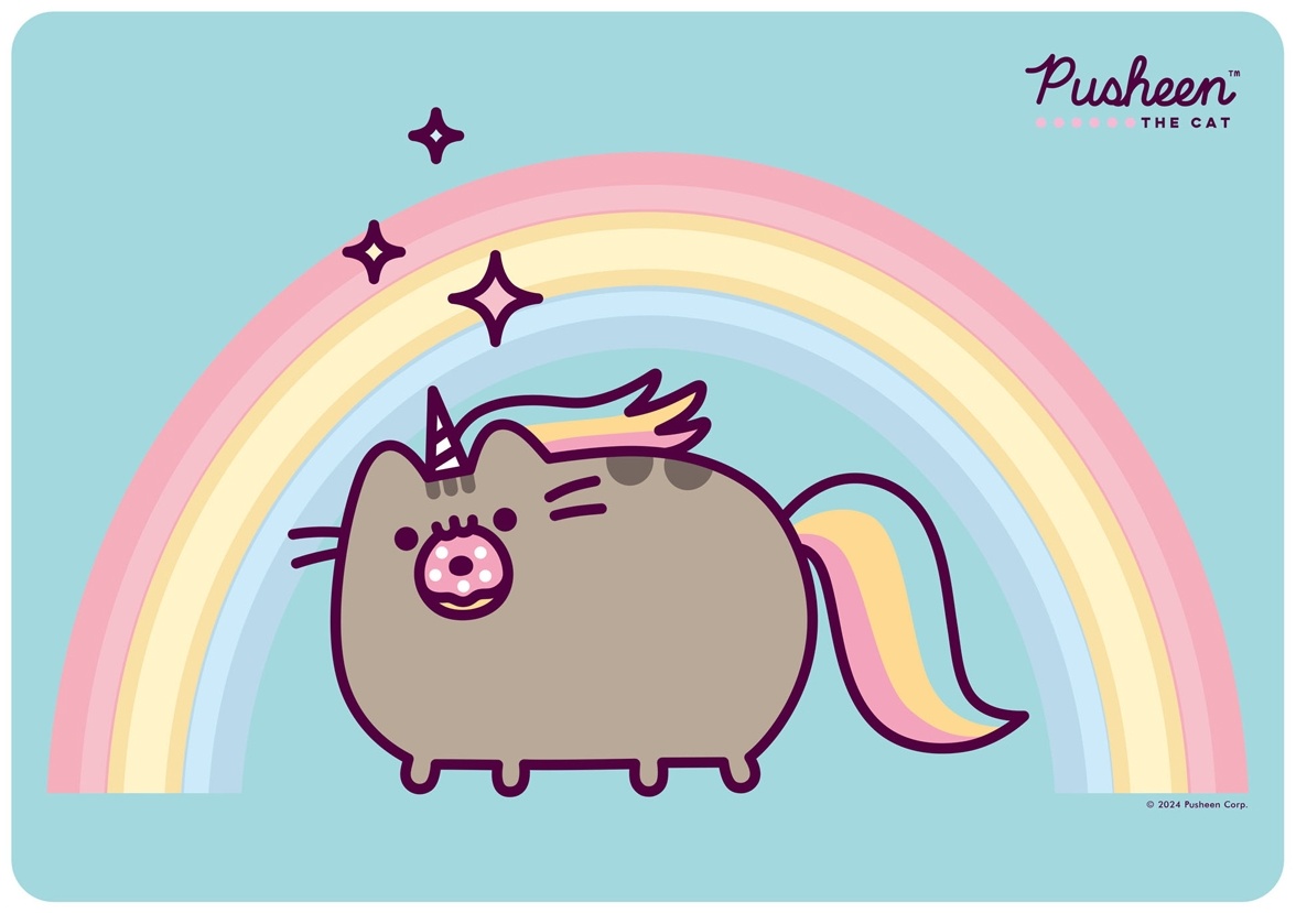 Коврик настольный Подкладка на стол Академия Холдинг Pusheen, 30x21 см, мультиколор