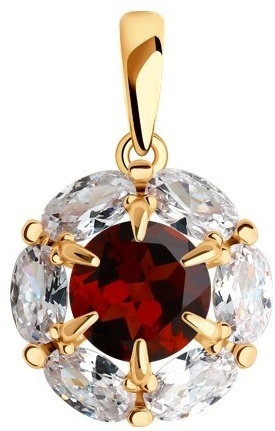 Подвеска Diamant 51-330-02100-2 вес 1.99 г золото, гранат