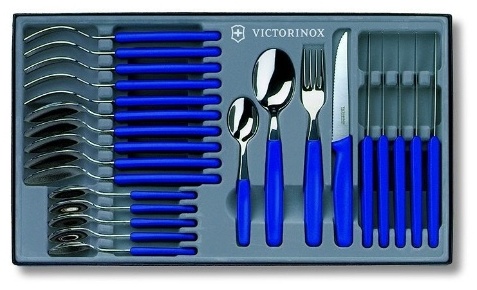 Набор столовых приборов Victorinox 24 шт, синий, серебристый 5.1232.24