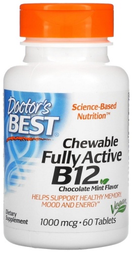 Doctor's Best chewable fully active B12 60 таблеток