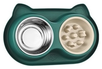 Двойная миска RoseAmi SK000020 300 мл зеленый