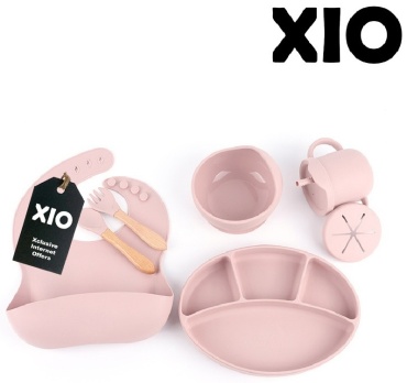 Комплект посуды XIO P7 , силикон, розовый