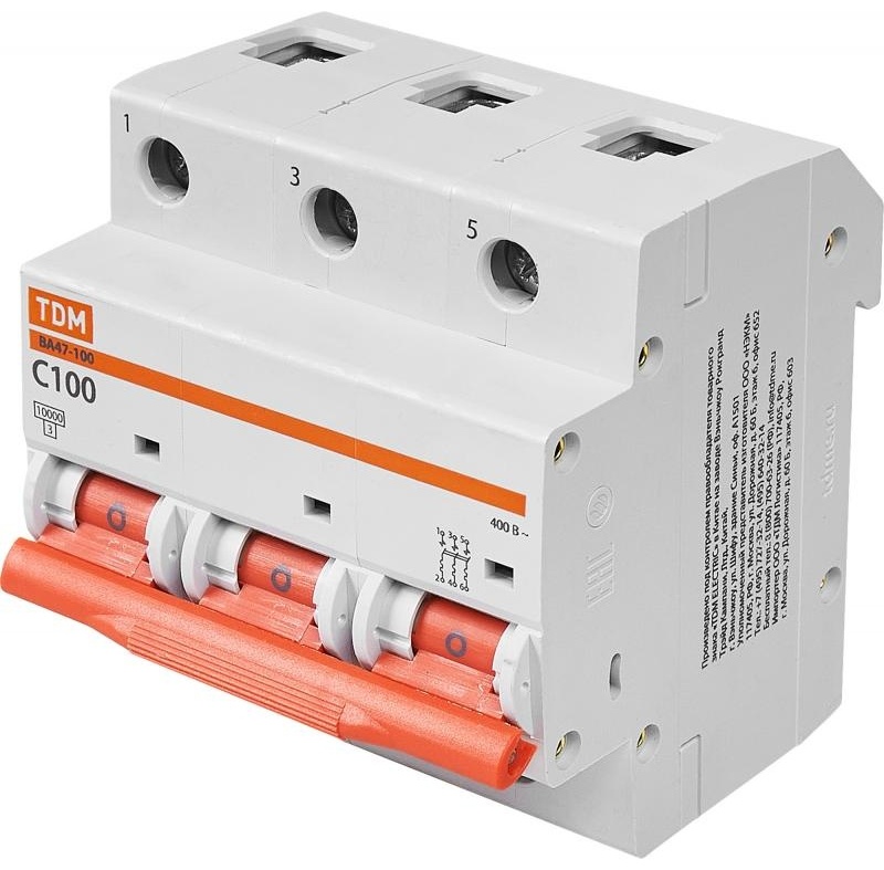 Купить TDM ELECTRIC автоматический выключатель ВА47-100 3Р 100А 10кА х ...