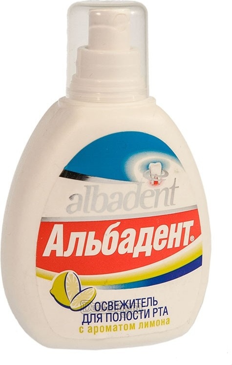 Освежитель полости рта Альбадент с лимонным ароматом и цитрусовым вкусом, противовоспалительный, 35 мл, 1 шт