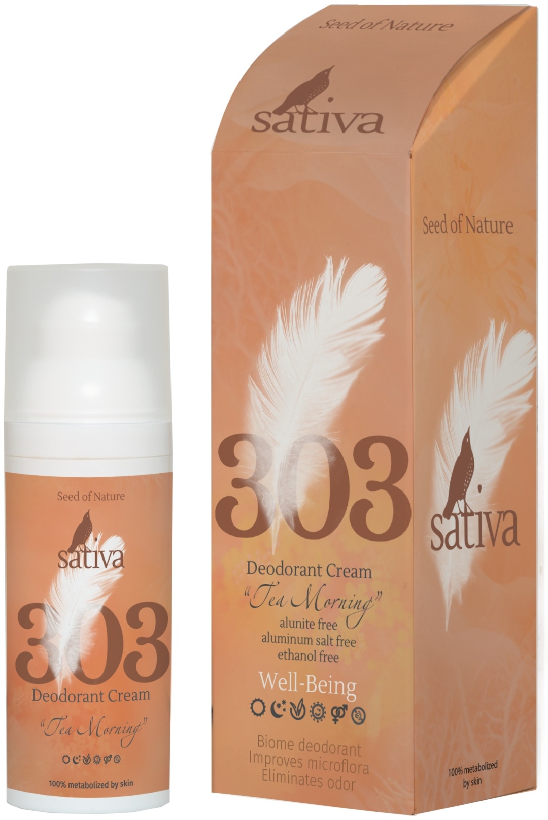 Sativa №303 Tea Morning натуральный дезодорант унисекс 50 мл