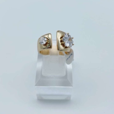 Кольцо Xuping Jewelry размер 18 бижутерный сплав, ювелирный сплав, медицинское золото, фианит