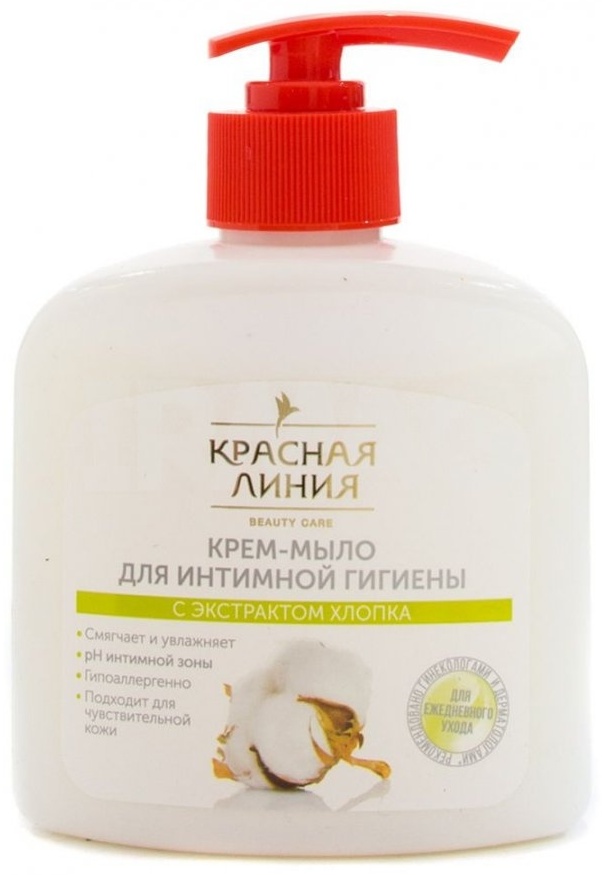 Купить Красная линия С экстрактом хлопка крем-мыло для интимной гигиены ...