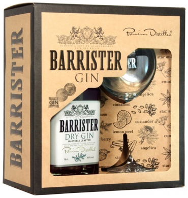 Barrister джин 40% 0.7 л, бокал