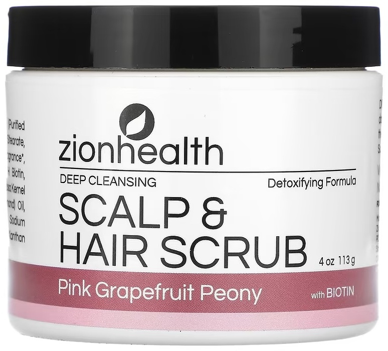 Zion Health Deep Cleansin Scalp Hair Scrub with Biotin Pink Grapefruit Peony скраб для кожи головы 113 г