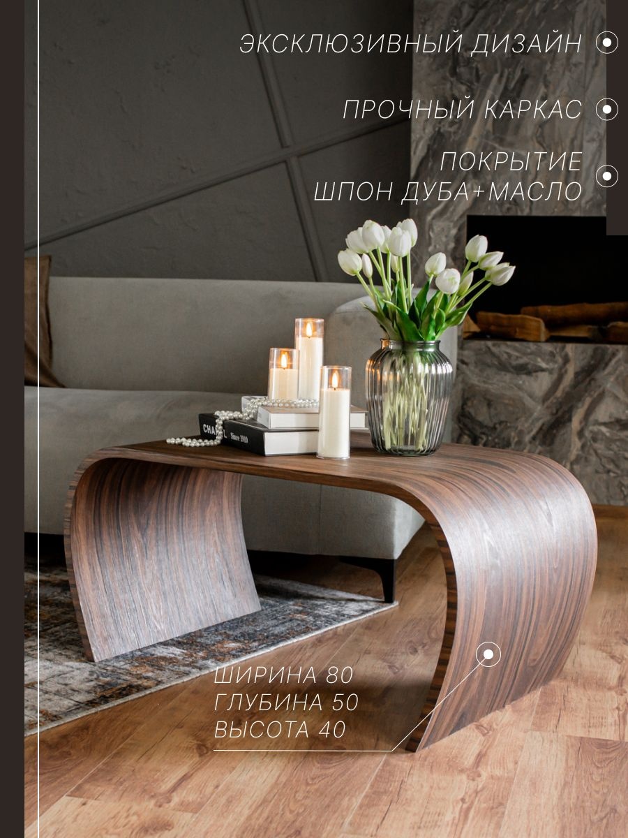 Купить Журнальный столик классический Сигма Лофт, 50x80x40 см ...