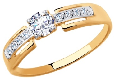 Diamant 51-110-00270-1_ размер 16 вес 1.63 г золото, фианит