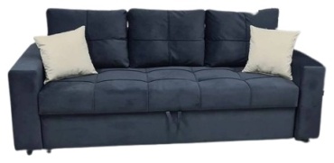 Диван Soft market Пате, 230х80 см, обивка рогожка, синий