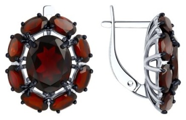 Серьги SOKOLOV 92022753 вес 5.35 г серебро, гранат
