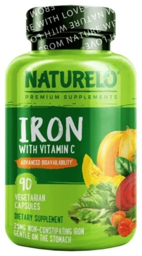 NATURELO минерал Iron with Vitamin C 90 капсул