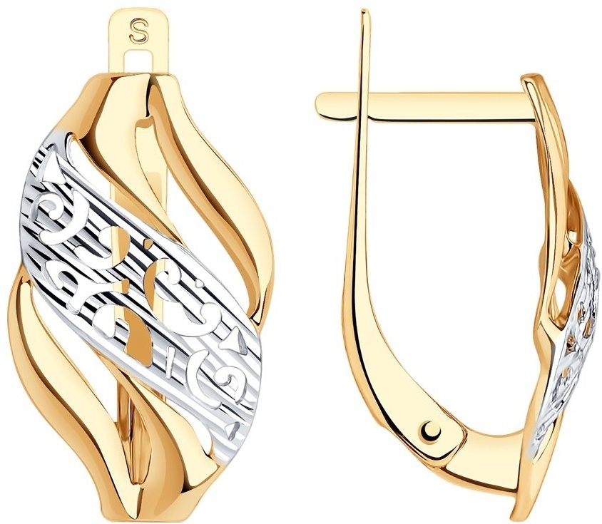 Серьги SOKOLOV EAR-SO-585-547041 вес 1.9 г золото, фианит