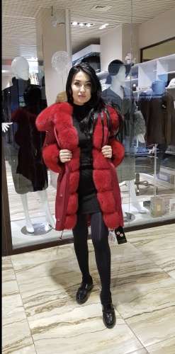 Парка ZIYA FURS красный