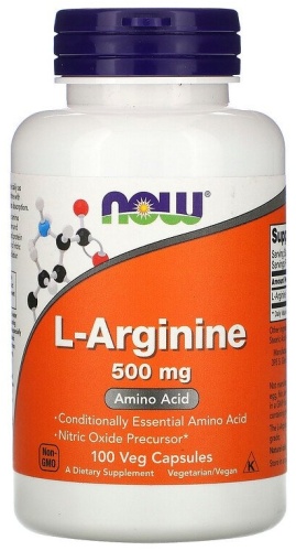 NOW Аргинин/L-Arginine 500 мг капсулы 100 шт