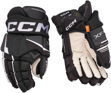 CCM Перчатки хоккейные XF PRO SR взрослые черный, белый 14
