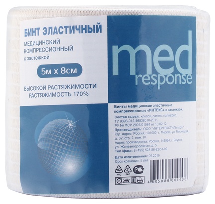 Эластичный бинт Интекс medresponse 8 см х 5 м 1 шт