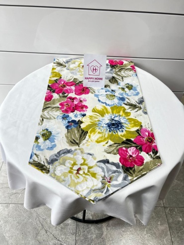 Дорожка на стол Happy Home 200x45 см, хлопок, дак, 1 шт