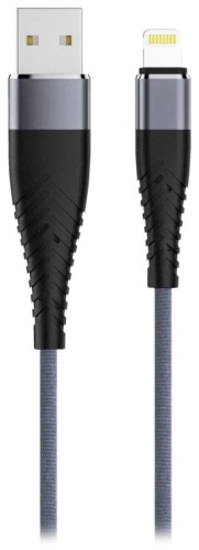 Кабель OLMIO USB 2.0 (M), Lightning (M), 1.2 м, серый