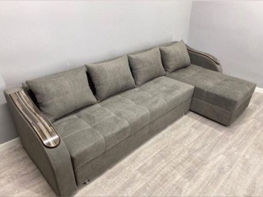 Угловой диван mebel SQ Диван угловой стандарт, 280х80 см, обивка ткань, серый
