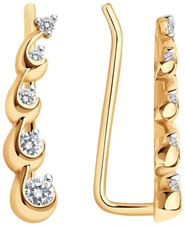 Кафф SOKOLOV EAR-SO-585-478988 вес 1.26 г золото, фианит