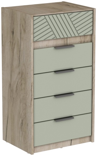 Комод QazNord №20, 50.40x38.60x92.4 см, серый, зеленый
