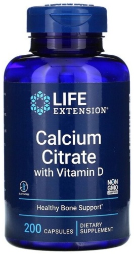 Life Extension БАД Calcium Citrate with Vitamin D 200 капсул