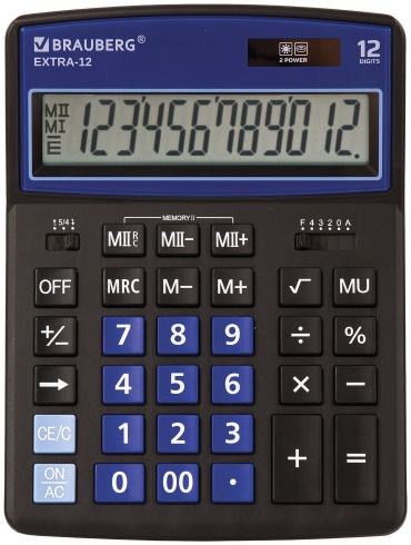 Brauberg 250472, 12-разрядный, черный, синий