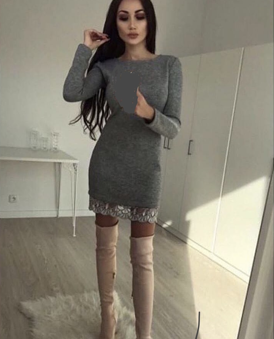 Повседневное платье IRINA серый