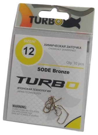 Крючок для рыбалки Turbo 668642 карповый бронзовый 10 шт