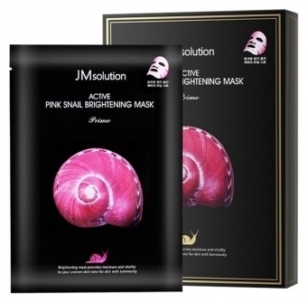 Маска для лица JMsolution тканевая Active Pink Snail Brightening Mask 10 шт