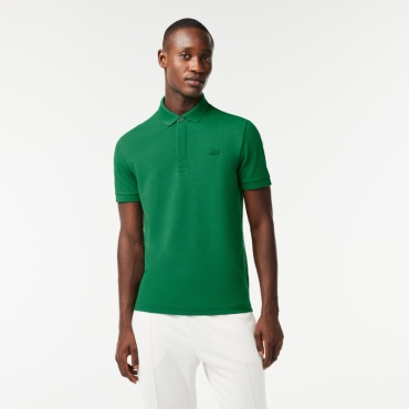 Поло LACOSTE зеленый, темно-зеленый