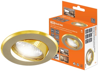 Встраиваемый светильник TDM ELECTRIC MR16 50 Вт 170 - 265 В  светильник встраиваемый поворотный СВ 02-03 50Вт G5.3 матовый никель/золото