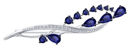 Брошь ZLATA Z402040023 вес 2.14 г золото, бриллиант, сапфир