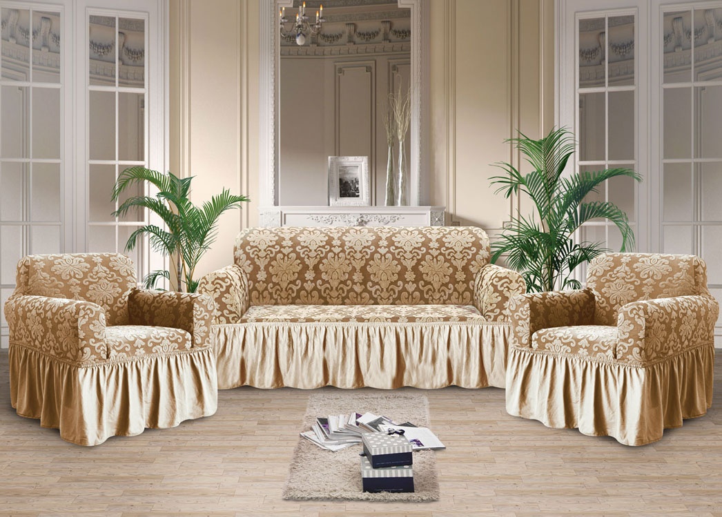 Home Collection набор чехлов для дивана 0401 бежевый, серый 230x170x110 см
