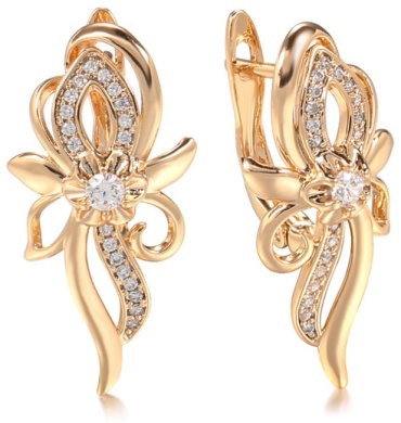 Серьги KOREAN SILVER медицинская сталь, цирконий
