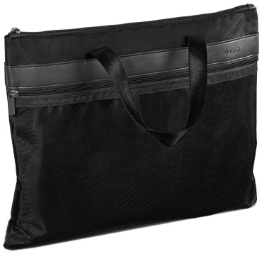 Папка-портфель DELI DeLuxe, А4, А4+, фиксация молния, черный