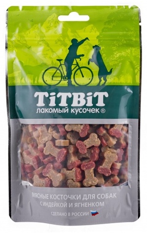Лакомство TiTBiT косточки мясные с индейкой и ягненком 145 г 1 шт