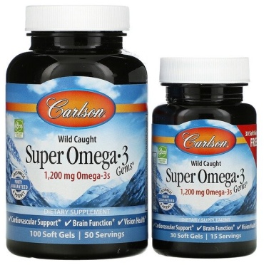 Carlson Labs Super Omega-3 Gems 1200 мг набор 130 шт